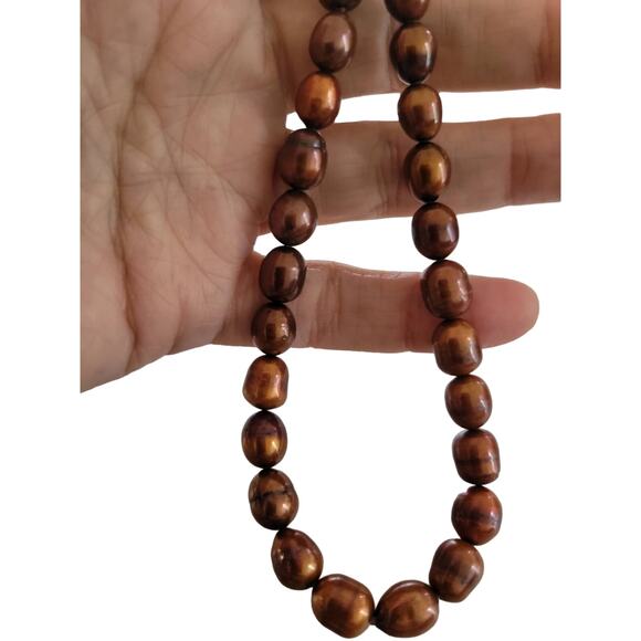 Sterling Silver Honora Brown Pearl Necklace - Picture 4 of 7